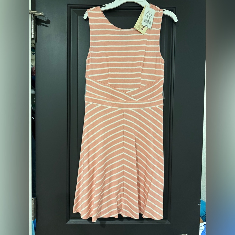 Kohl's Pink and White Striped Midi Dress